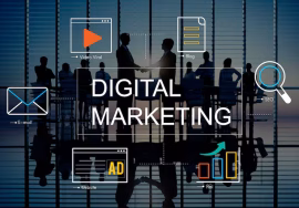digital marketing with icons business people 53876 94833